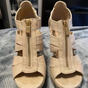 Merona light blush/nude/cream wedges